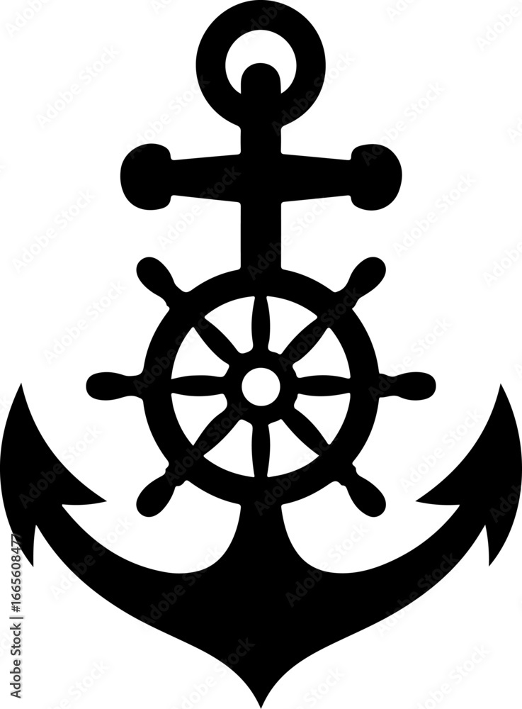Obraz premium Anchor silhouette Vector Art