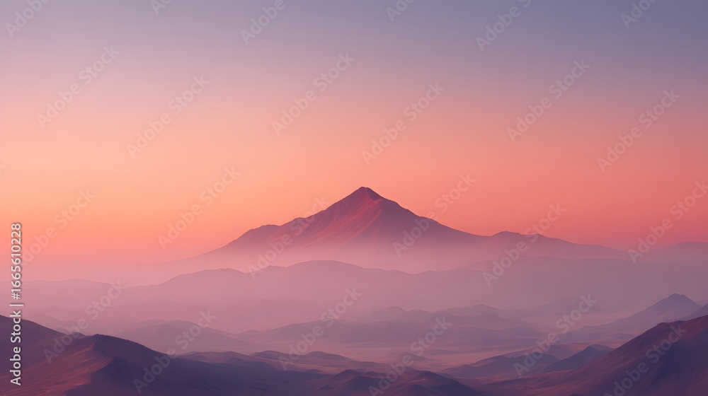 Obraz premium A drone shot of a volcanic plateau at sunrise, surreal colors with dramatic shadows and wide negative space