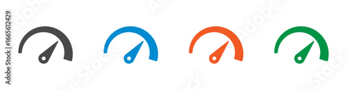 Speedometer icon for speed and network speed measurement. Solid icon.