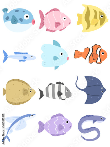 바다 생물 일러스트