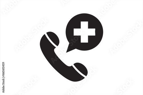 Medical Emergency Phone Icon – Call for Help and Healthcare Hotline Symbol