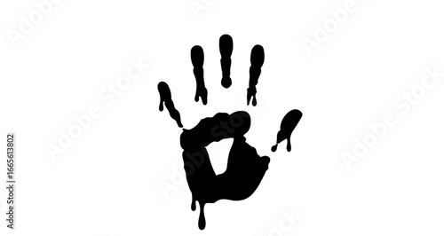 Halloween black handprint vector illustration for halloween decoration or spooky design element and creative art idea vector