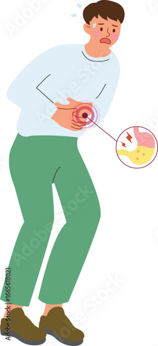 Man suffering from stomach ache