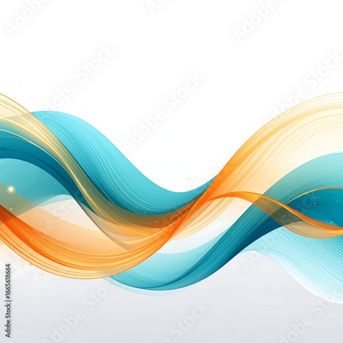 Abstract Orange Blue Waves Background Design