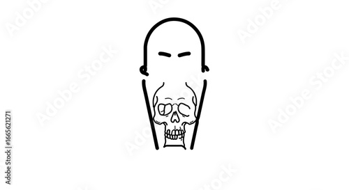 Halloween human skull anatomy drawing vector illustration for medical or educational purposes and halloween designs vector