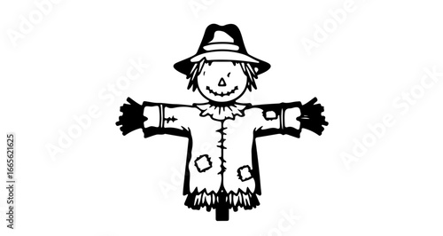 Halloween scarecrow vector illustration for halloween and autumn themed designs and creative projects use this image vector