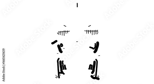 Halloween minimalist abstract figure drawing sketch art design simple line drawing black and white illustration art vector