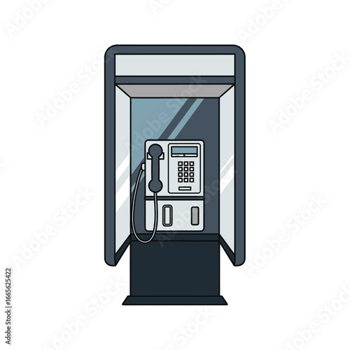 Classic Public Telephone Booth with Attached Phone