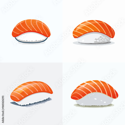 Delicious salmon nigiri sushi, a classic Japanese cuisine, perfect for food blogs and restaurants