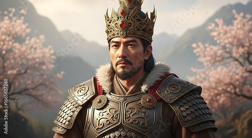 Powerful Asian Emperor Portrait.