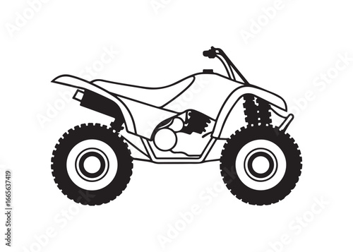 ATV Quad Bike Silhouette Offroad Adventure Icon.
