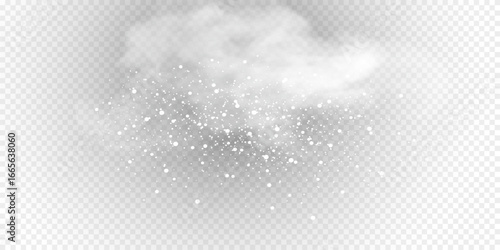Snow and wind on a transparent background. White gradient decorative element.vector illustration. winter and snow with fog. wind and fog.