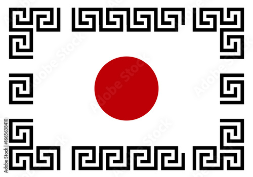 traditional japanese border. asian decorative and element for design.. Japanese culture shape. Oriental decorative border.