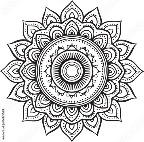 Mandala Art: An intricate and symmetrical mandala design, perfect for meditation and artistic expression, with a photorealistic depiction of detail and beauty.