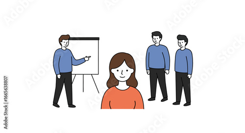 Business Presentation with Diverse Team and Speaker.