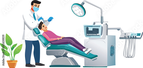 Educating kids on oral hygiene through professional dental care visuals
Dental treatment scene promoting trust and health education for young minds
