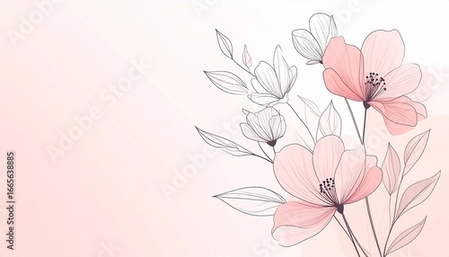 Wallpaper Mural Minimal Natural Line Art( Torontodigital.ca