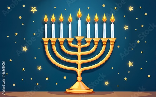 Happy Hanukkah greeting card design, jewish holiday. High quality