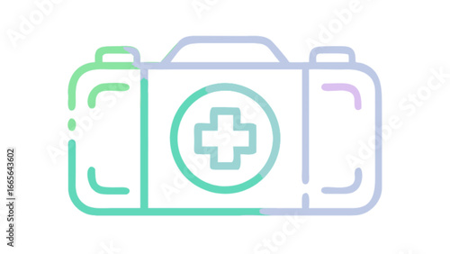 First aid kit medical emergency bag healthcare supplies doctor equipment health first aid kit vector icon