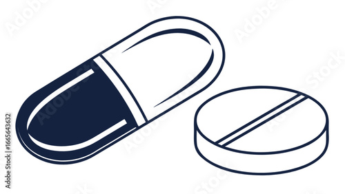 Pills and capsules medication healthcare pharmaceutical drugs antibiotics treatment remedy health care concept