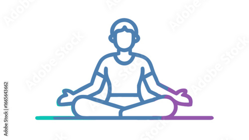 Meditation yoga pose vector graphic for wellness mindfulness and relaxation exercise flat design illustration