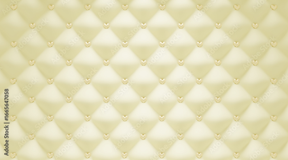 Fototapeta premium キルティング背景（ハート・黄色）blenderで制作の3DCG