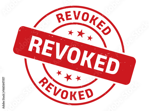 Tableau sur toile Red stamp icon with the word revoked across the center acknowledging cancellatio