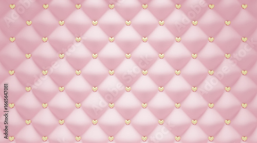 キルティング背景（ハート・ピンク）blenderで制作の3DCG