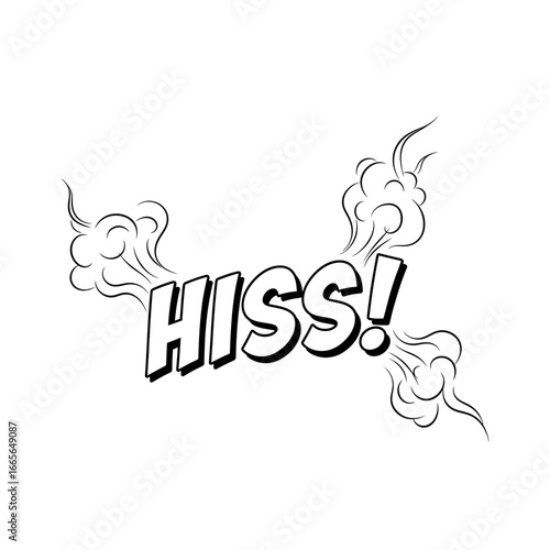 Comic Book Style "HISS!" Sound Effect with Smoke