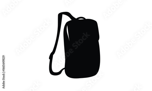 Backpack vector silhouette, Forestry backpack black silhouette vector illustration