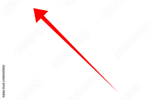 赤い矢印 - 斜め上、45度の方向に伸びる、赤い矢印Red Arrow
