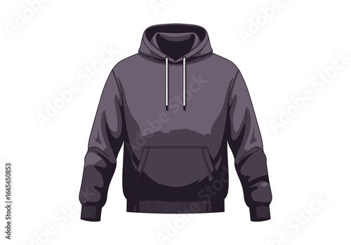 Cozy Comfort in Charcoal Hoodie: A sleek charcoal-colored hoodie illustration showcases the epitome of casual comfort, with its classic design and inviting aesthetic.