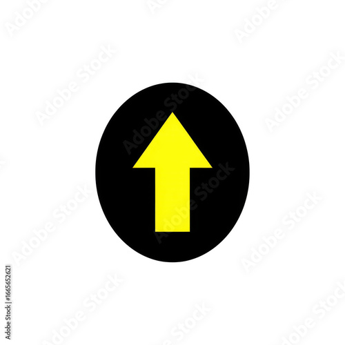 Free Download Bright yellow upward arrow isolated on transparent background - GFXLoad