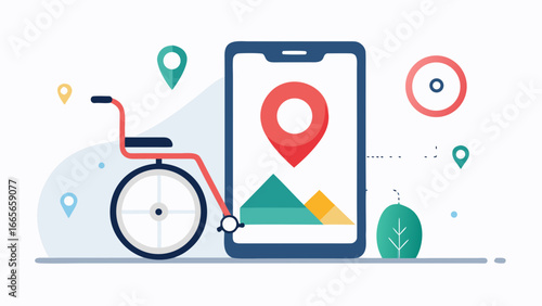 Wheelchair Accessibility and Navigation – Inclusive Mobility Concept Illustration