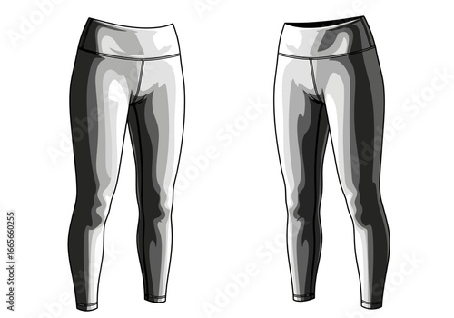 Yoga Pants Illustration: A clean illustration showcases sleek yoga pants, offering a visual guide for activewear design and fashion-related projects.