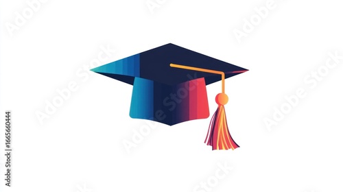 Graduation Cap Icon, Education Symbol, Abstract Design, Vector Graphic