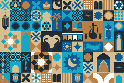 Modern Islamic Tiles Vector Set