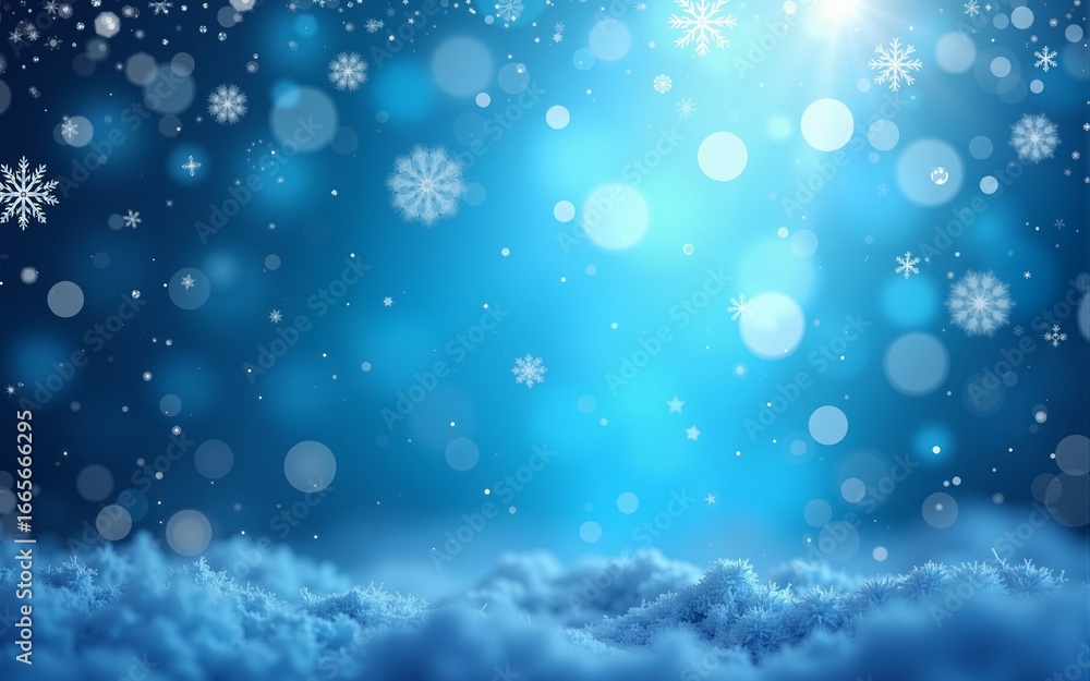 Fototapeta premium blue christmas or new year background with snowflakes with space for you text and logo. High quality