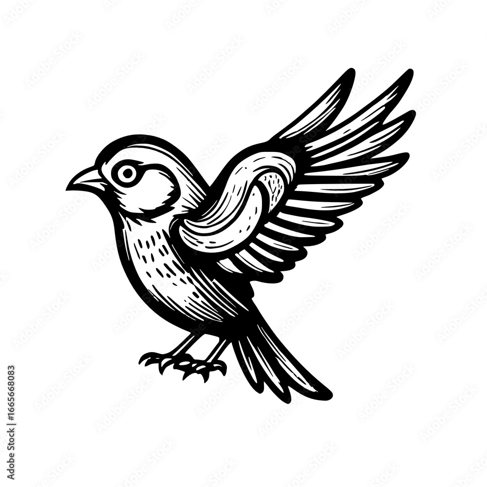 Fototapeta premium bird illustration on a white background. bird icon