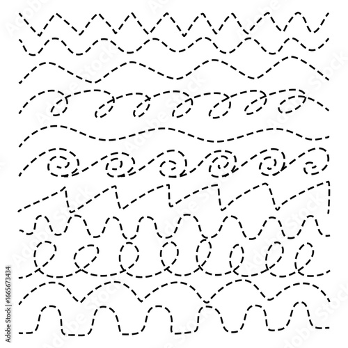 Dotted Arrow Line For Worksheet Kids