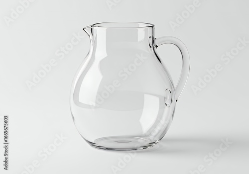 Elegant glass pitcher on white background, perfect for refreshing drinks, water, and more