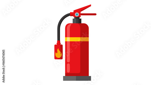 Fire Safety Equipment Icons – Extinguisher, Alarm, Hydrant, and Exit Sign Illustration
