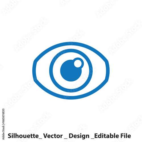 Vector art of blue eye vector icon for vision and sight