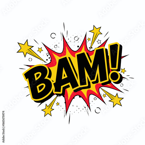 Comic Book Style "BAM!" Explosion Graphic
