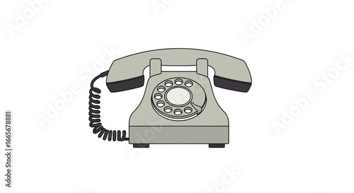 Vintage Rotary Dial Telephone Illustration