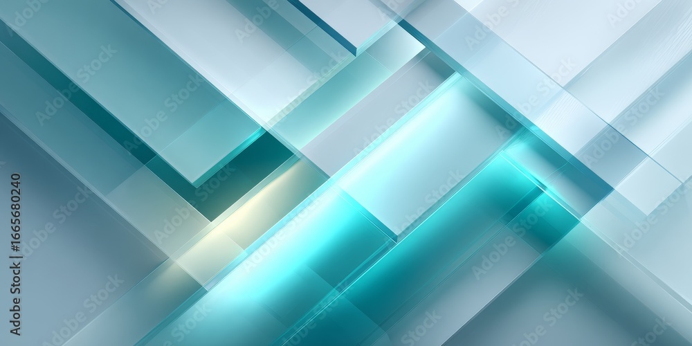 Fototapeta premium A modern abstract design featuring light blue geometric shapes with clean lines and a minimalist aesthetic.