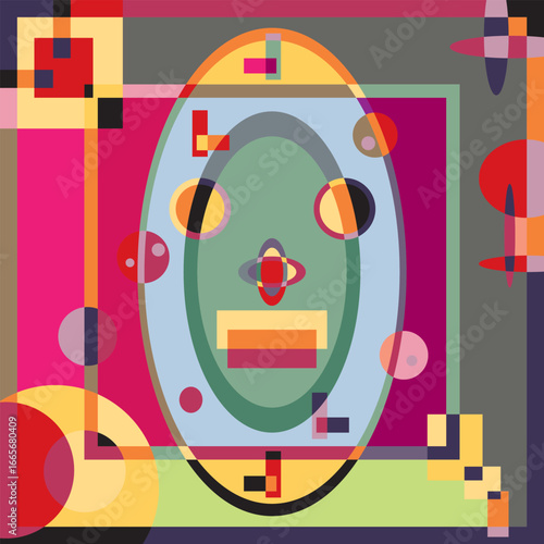 An abstract background vector design featuring various random shapes combined with harmonious color synergy for graphic resources.