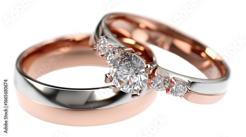 Set Collection of Couple Wedding Promise Nuptial Rings