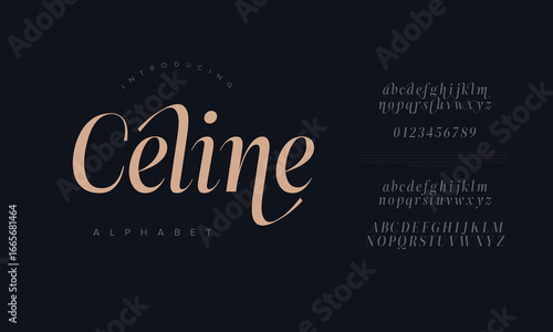 Celine font with modern alphabet design, perfect for chic branding, editorial design, luxury packaging, and creative typography
