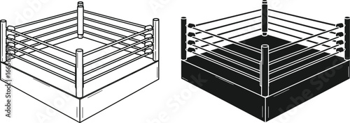 Vector boxing ring illustration design and graphic template editable